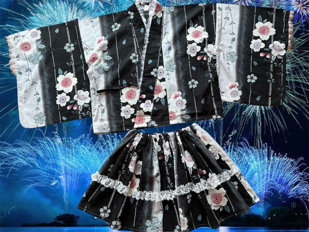 浴衣ドレス　大人　平成ギャルy2k リメイク姫ギャル　量産型　160 セパレート