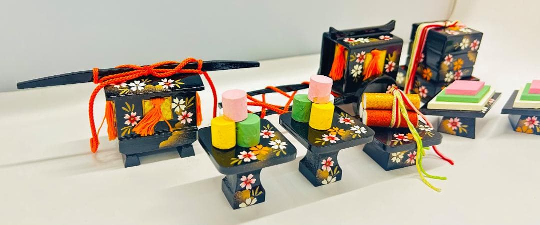 木製　MA-20号　三色　桜　6点セット　雛人形　雛道具　ひな道具　ひな祭り