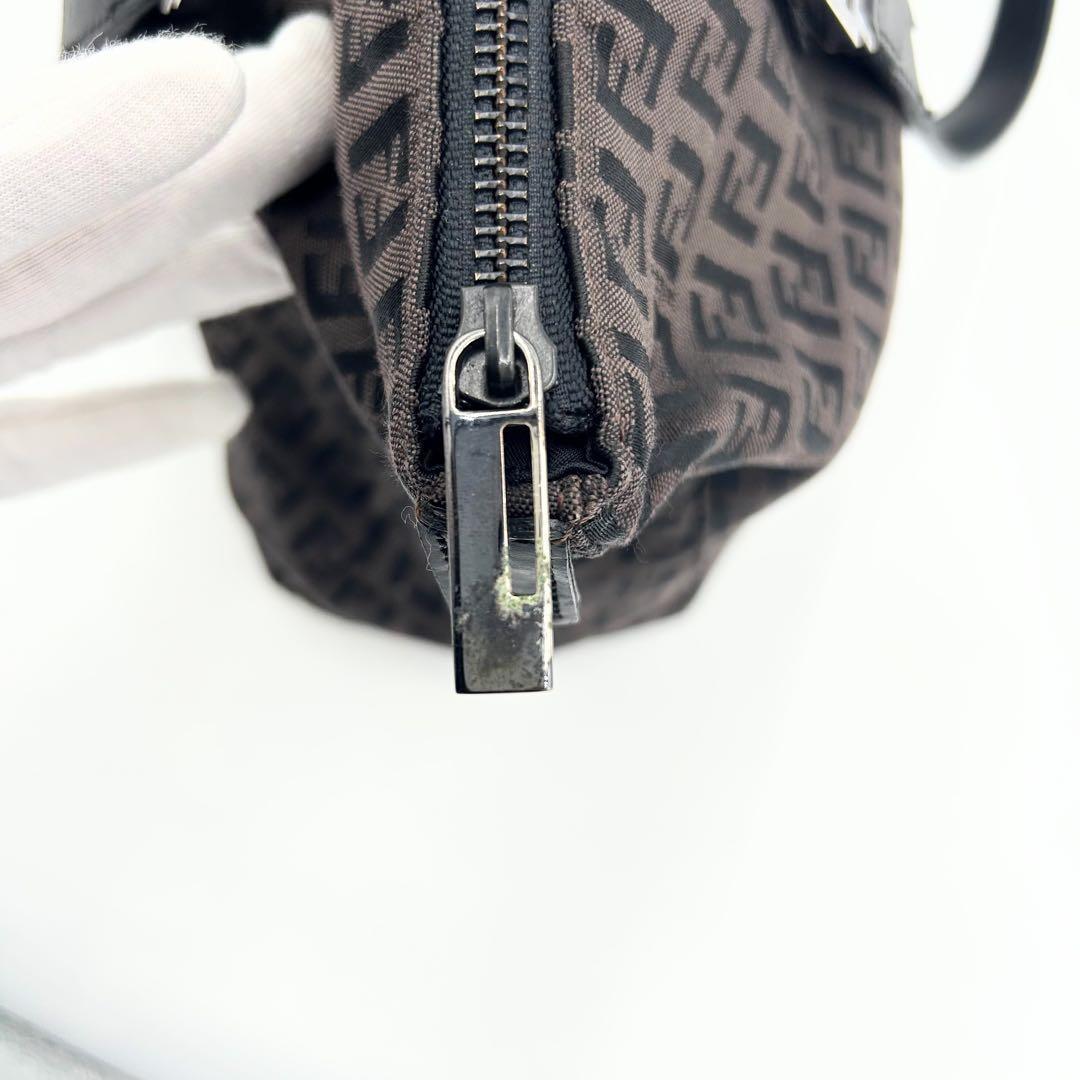 FENDI トートバッグ　ダークブラウン　ズッキーノ　ナイロン　8BH138