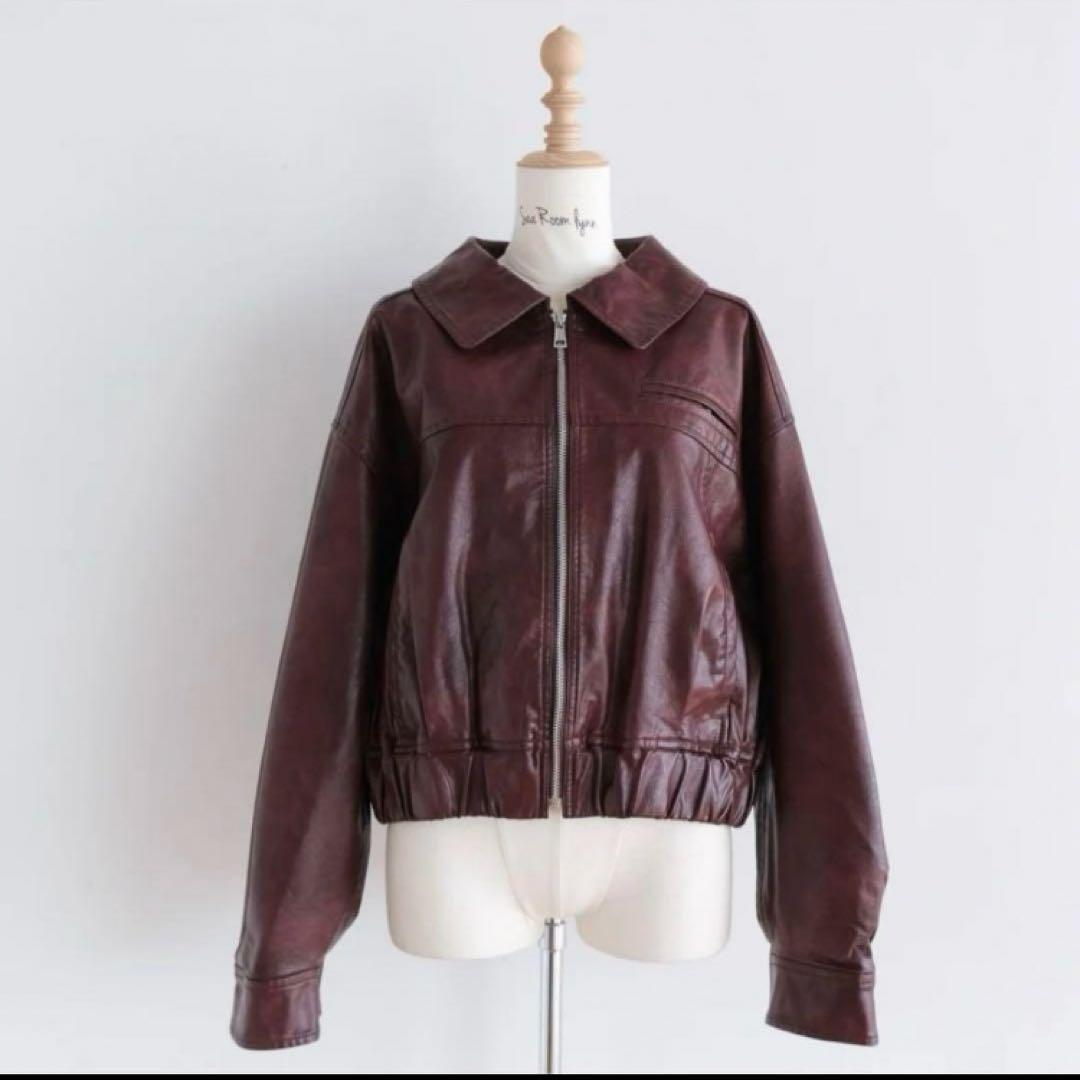 伊原葵さんコラボ　COELIEシールームリン　Ecoレザーブルゾンジャケット