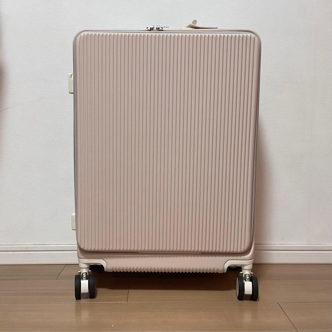 B4U TSAフロントオープン式キャリーケース　Mサイズ　ローズドラジェ