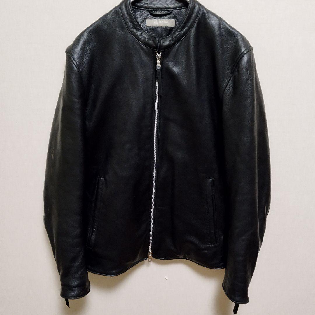 ナノ・ユニバース　シングルライダースジャケット　羊皮　Mサイズ