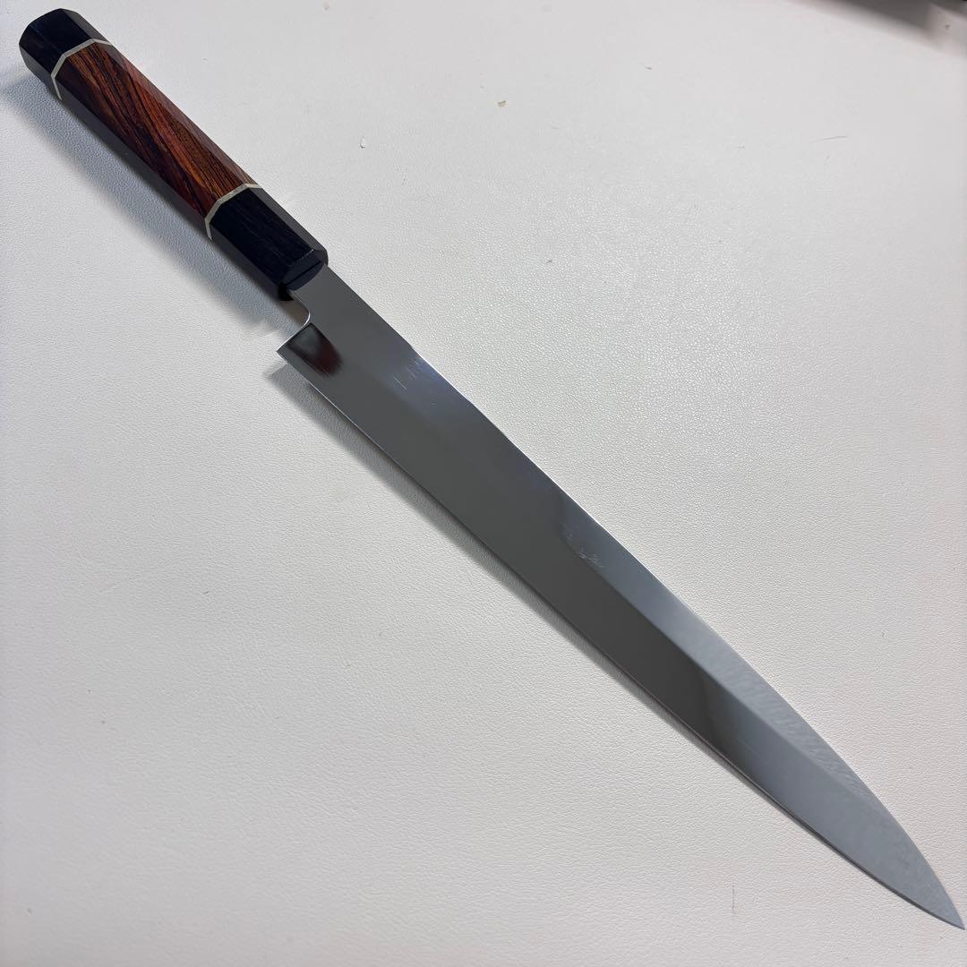270mm 柳刃包丁 鏡面　天然木八角柄 刺身包丁 和包丁「全鋼」'.～