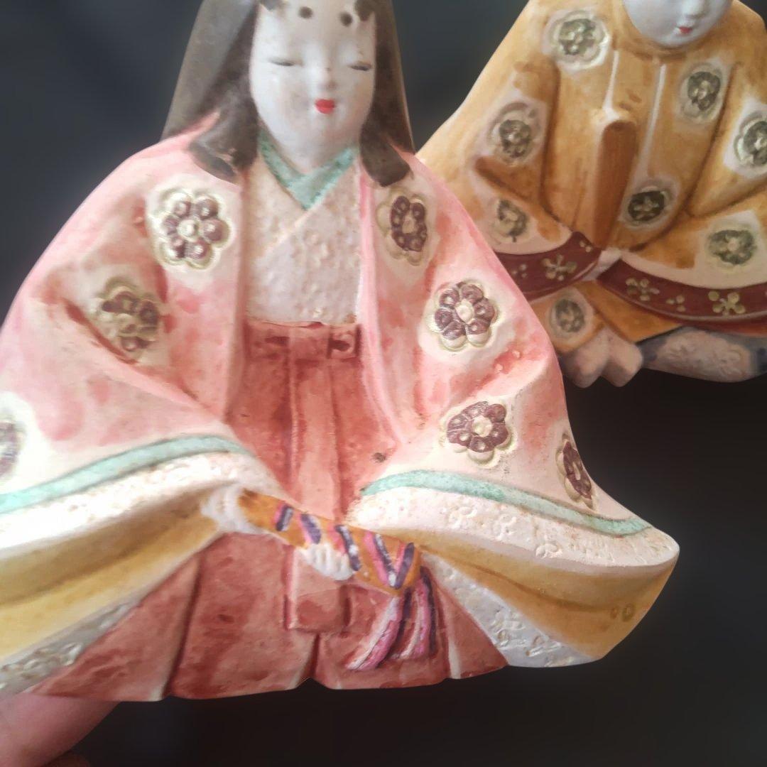 日展作家 北岡秀雄作【 雛人形 雅 】★陶器製 銘有り