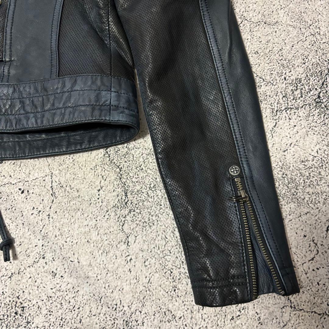 アフリクション　レザージャケット　パシフィックブルー　レースアップ　限定品