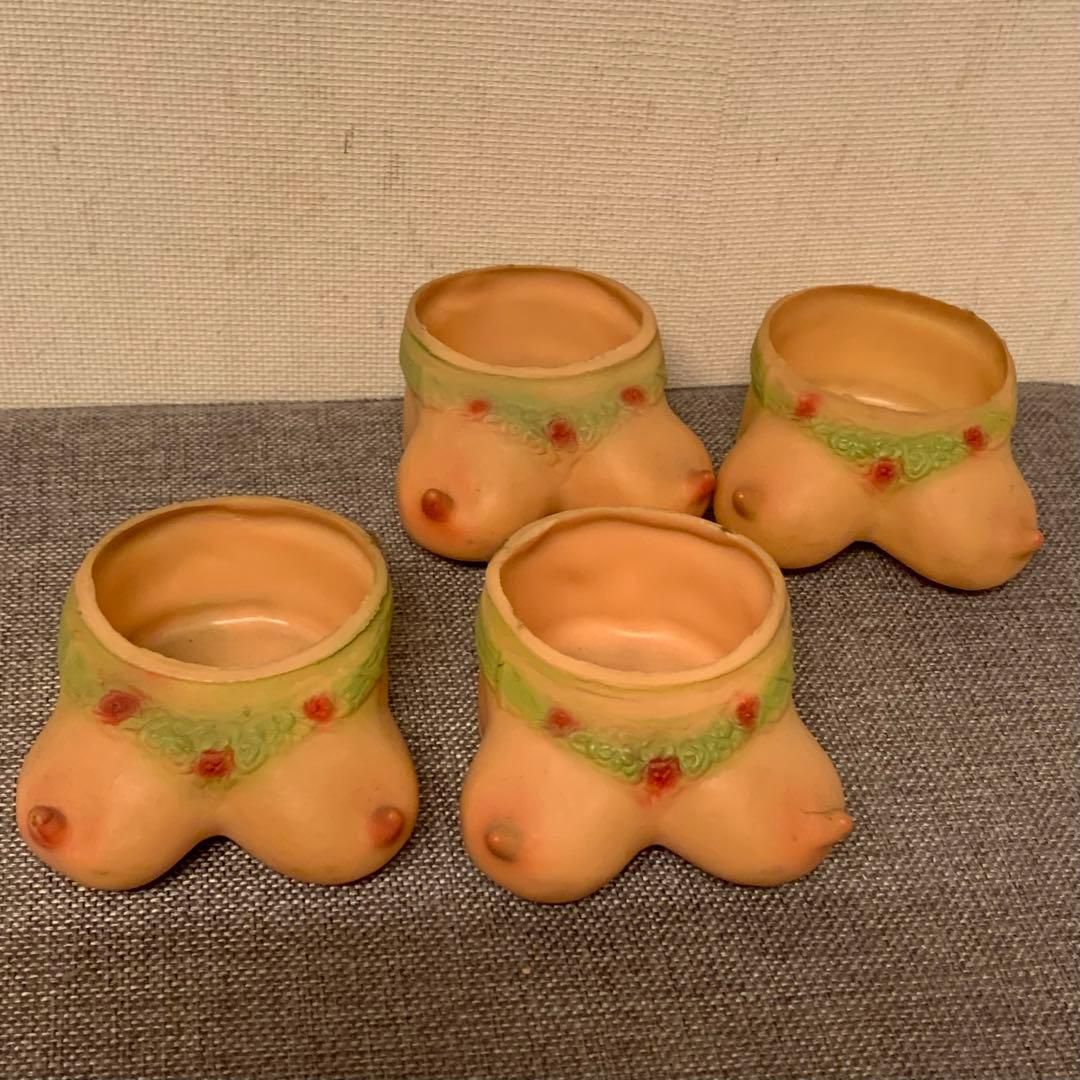 1950s ヴィンテージ　ヌード　オッパイ　コースター　ラバー　ピンナップガール