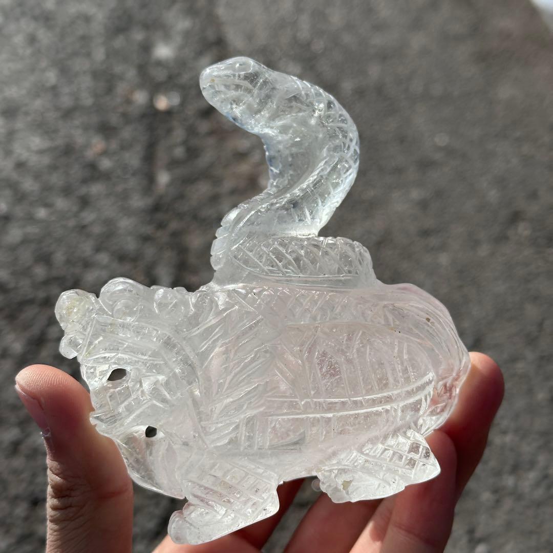 天然石 水晶の玄武様　置物　ご購入前に在庫確認必要G.158