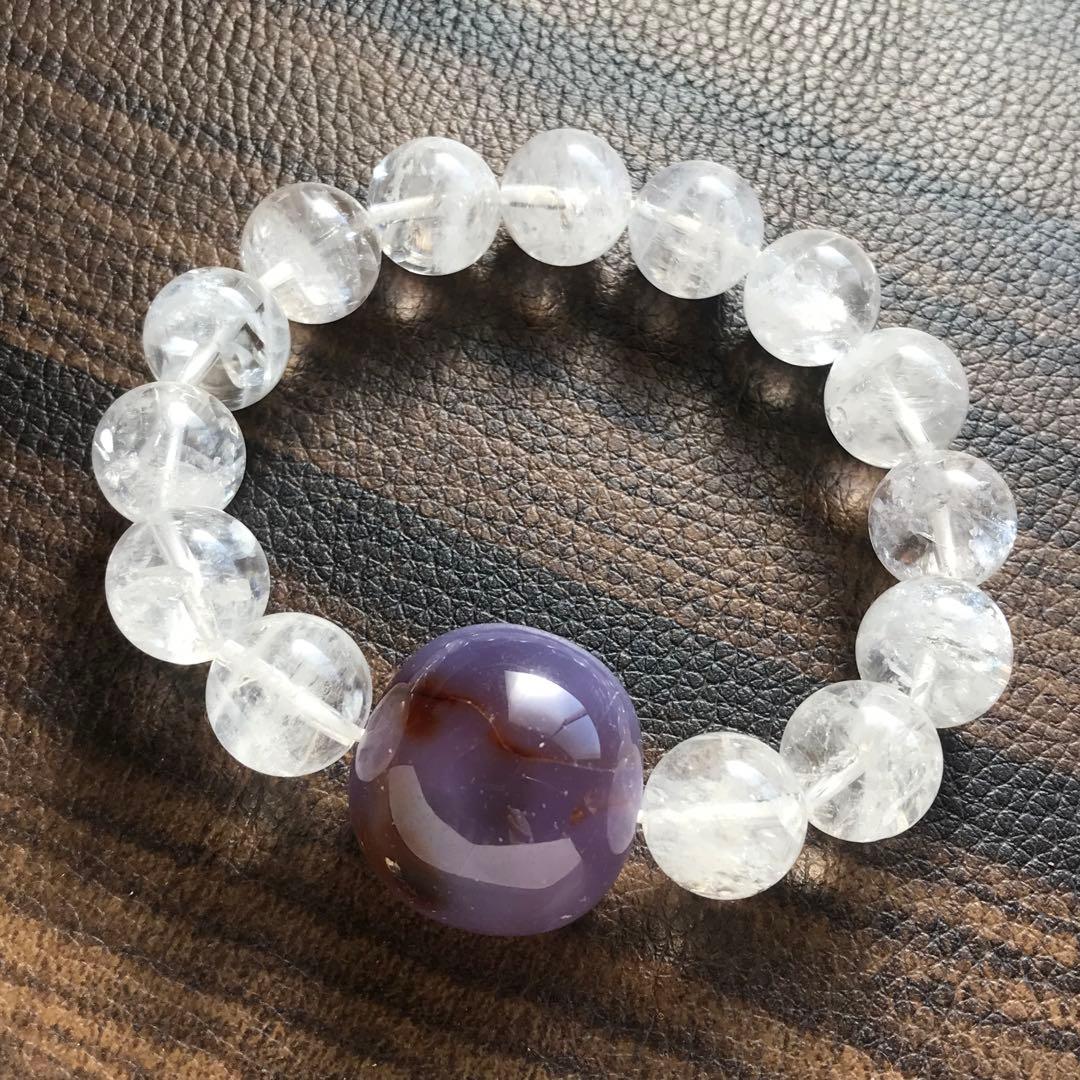 紫桜瑪瑙とホワイトファントム❣️16.5cm