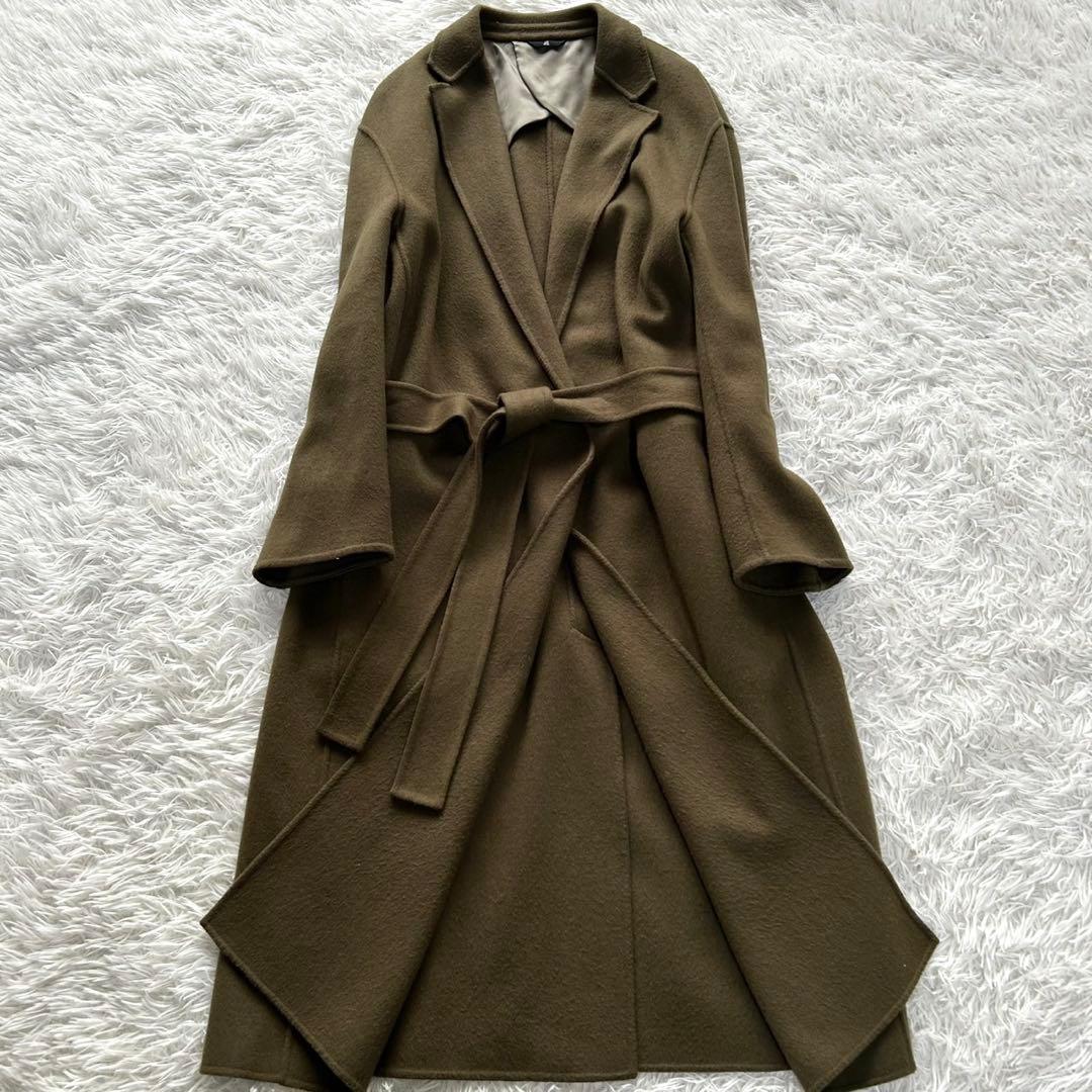 【美品】ランバンコレクション　ロングコート　カシミヤ混　マキシ丈　大きいサイズ