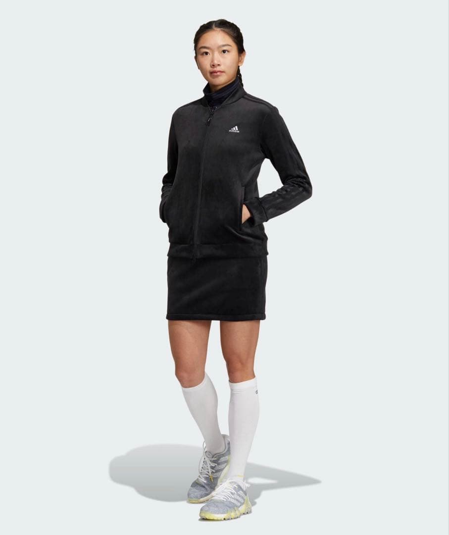 アディダス ゴルフ　セットアップ ジャケット スカート　コーデュロイ　ブラック