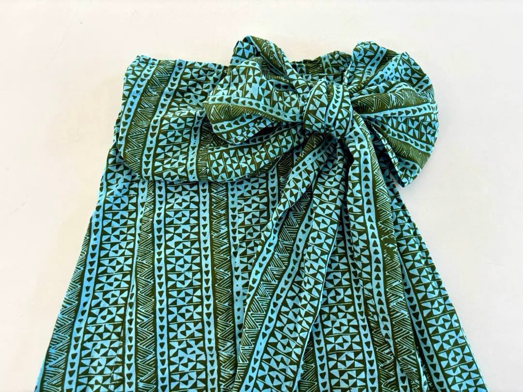 【NOANOAハワイ】サッシュドレス Sサイズ 水色/グリーン