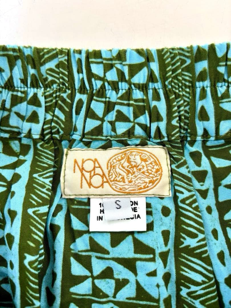 【NOANOAハワイ】サッシュドレス Sサイズ 水色/グリーン