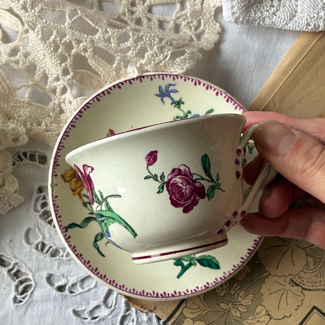 Gien フランス　ピンク　アンティーク　すずらん　ミュゲ　スズラン　多色刷り