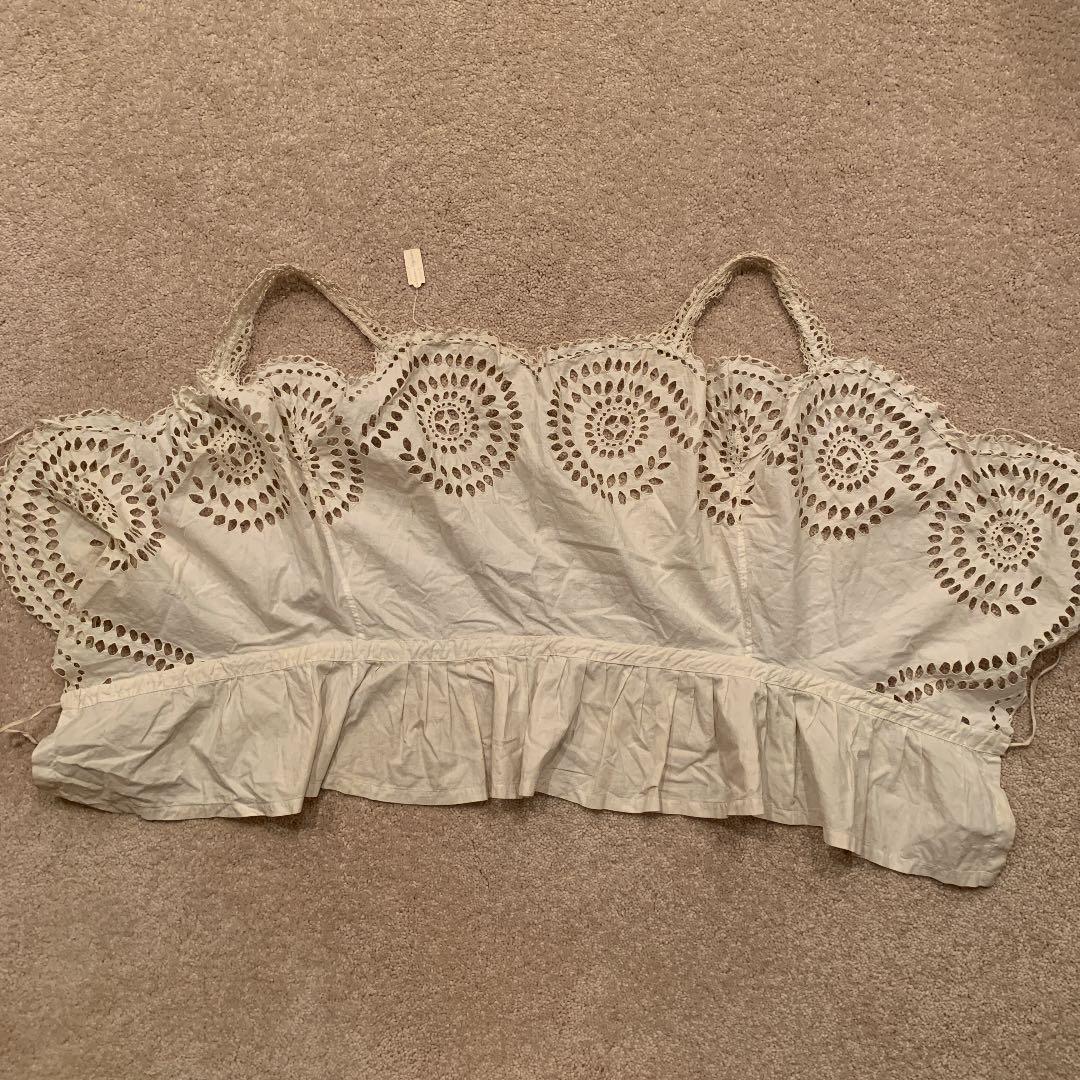 アンティークレース　エプロン　1850年代　broderie Anglaise