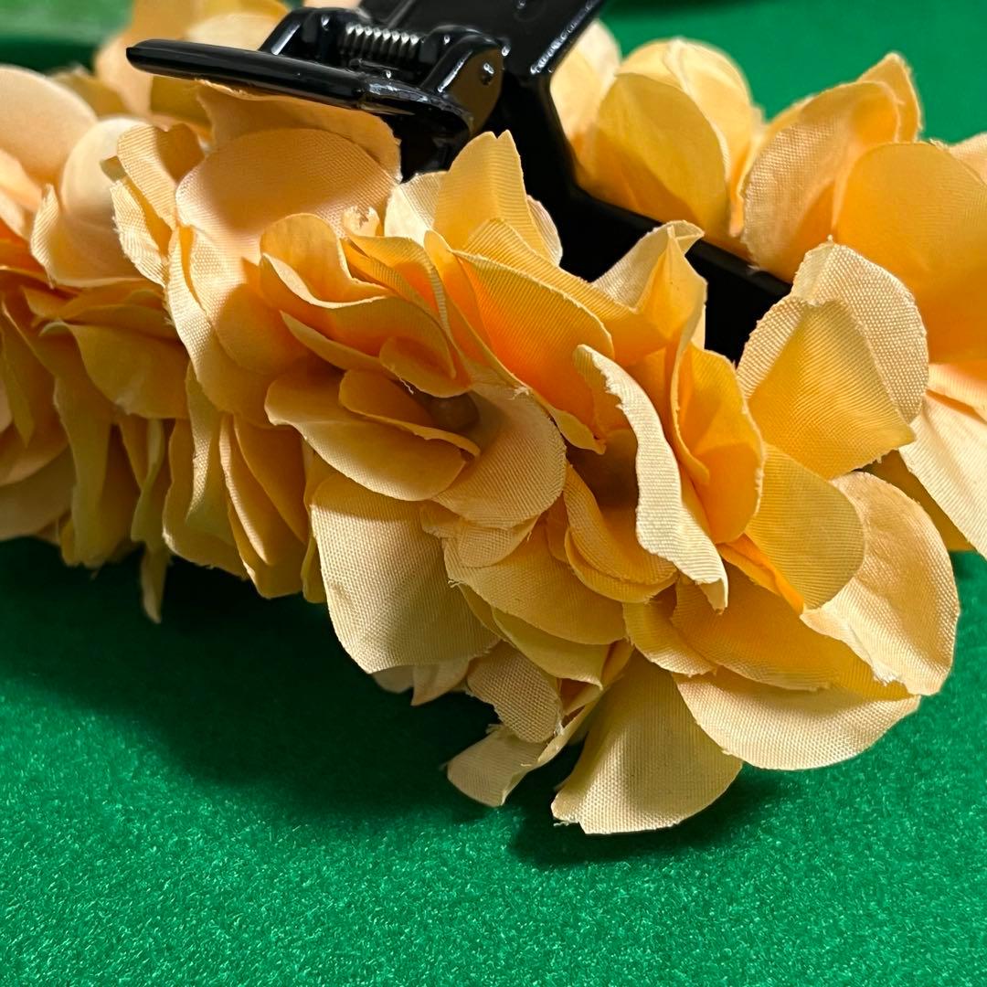 ❤️限定1点❤️ PEACH/ORANGE ❤️フラワーヘアクリップ【Lサイズ】フラ