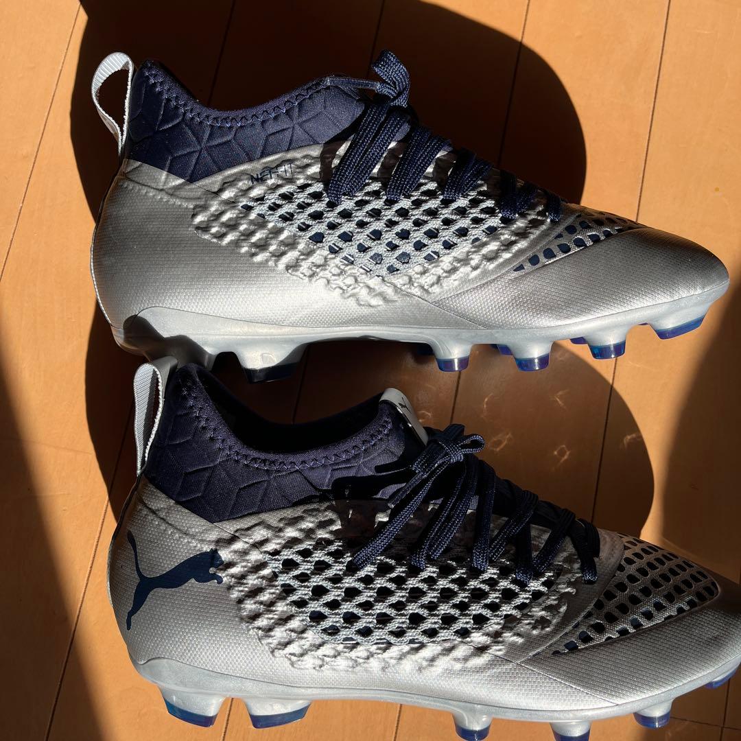 新品未使用❗️　PUMA スパイク 25.5㎝　 シルバー NET FIT