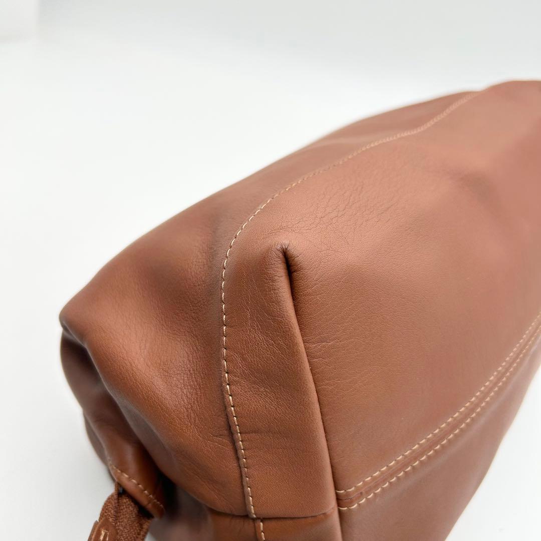 美品　オールドコーチ　クラッチバッグ　ポーチ　オールレザー　ブラウン