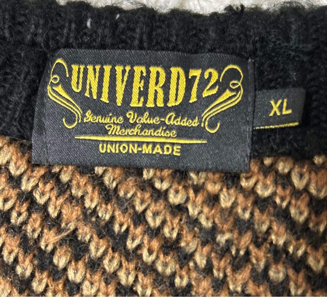 【極美品】UNIVERD72 ニットカーディガン ヒョウ柄 モヘアタッチXL