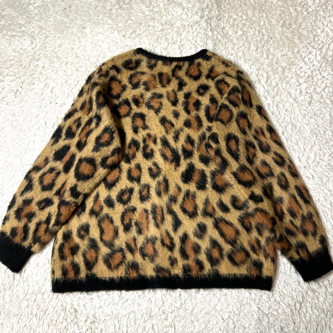 【極美品】UNIVERD72 ニットカーディガン ヒョウ柄 モヘアタッチXL