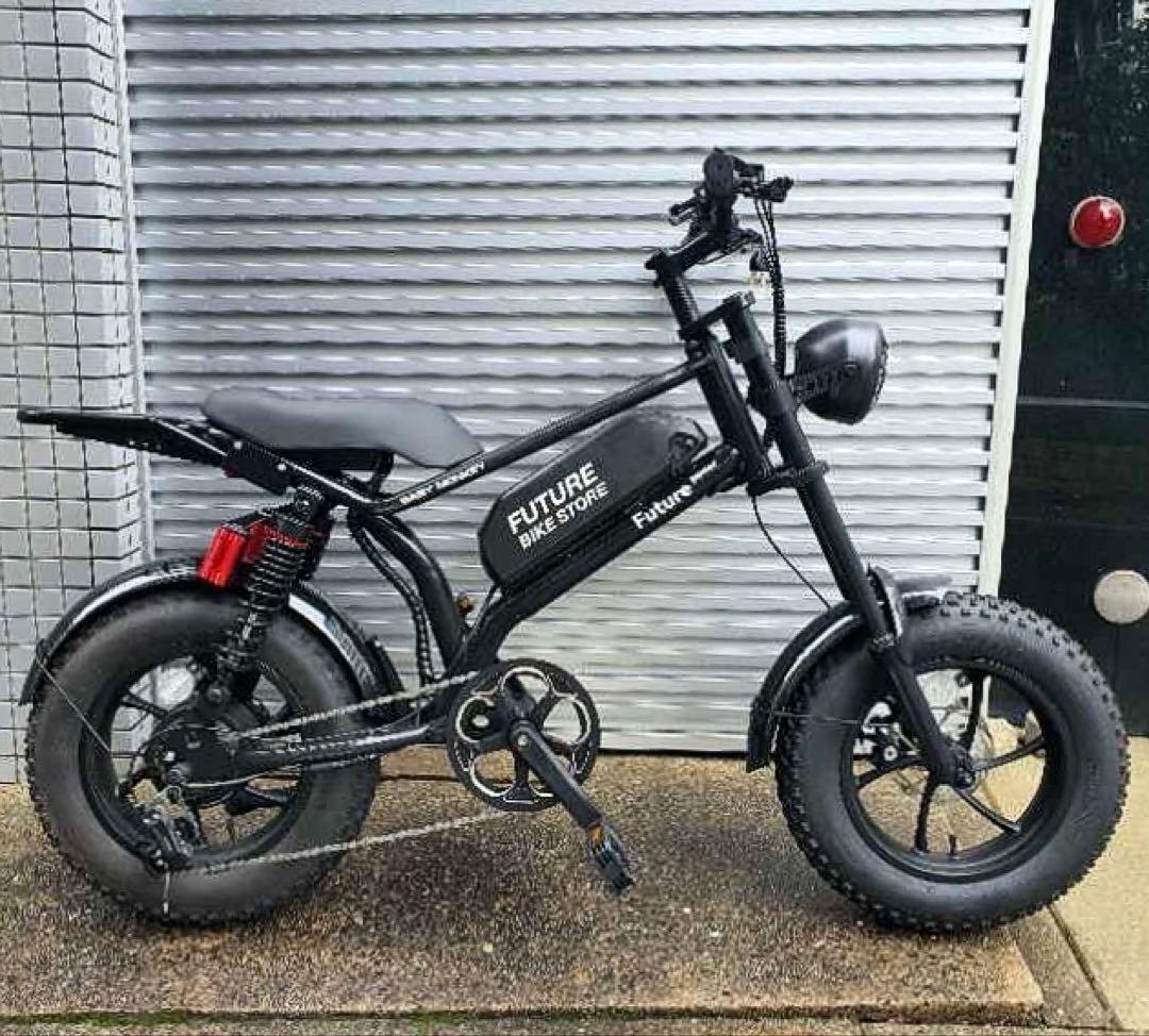 【新品】16インチ電動アシスト自転車 ファットバイク型 ミニベロ ブラック 黒