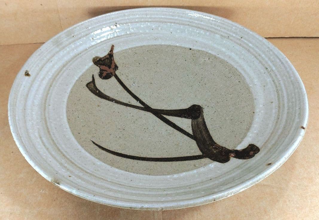 【本物保証】人間国宝 濱田庄司(浜田庄司）刷毛目皿 共箱 羅曼洞栞 美品 益子焼