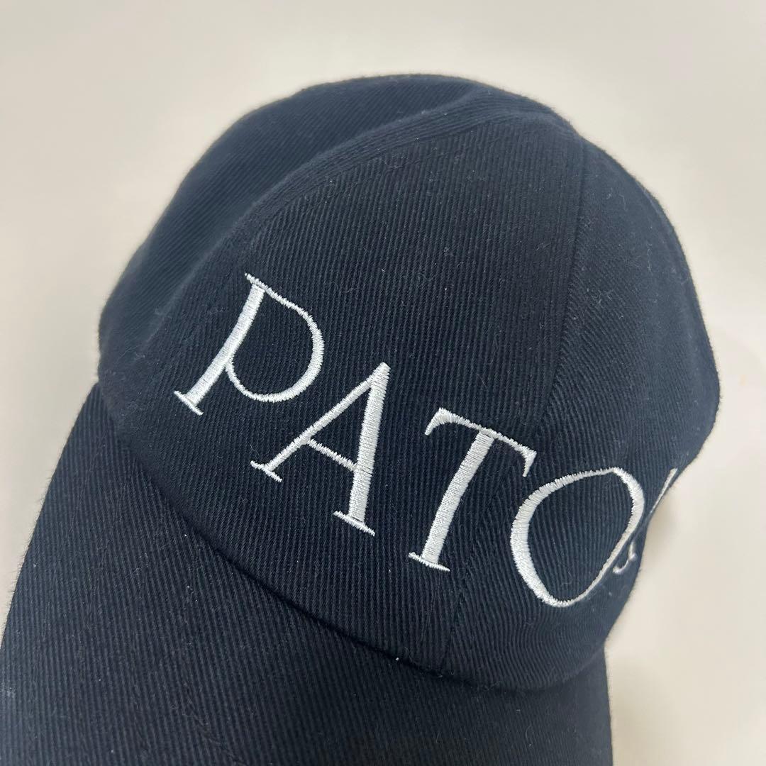 【美品】PATOU 刺繍ロゴ ベースボールキャップ ブラック 帽子 正規品
