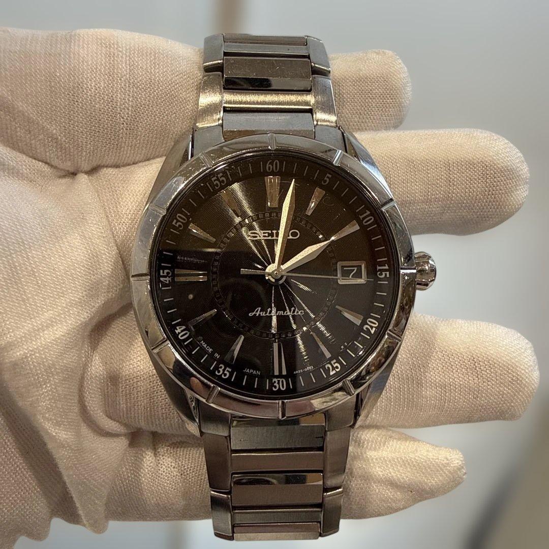 SEIKO 4R35時計 黒色文字盤 ステンレス 126