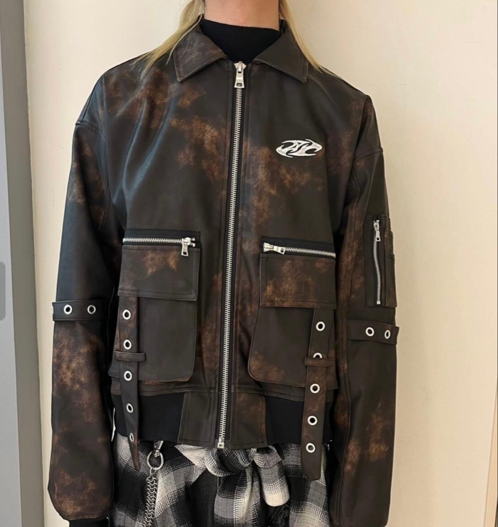 新品.未使用　BARCON PUレザーブルゾン グランジ　Y2K