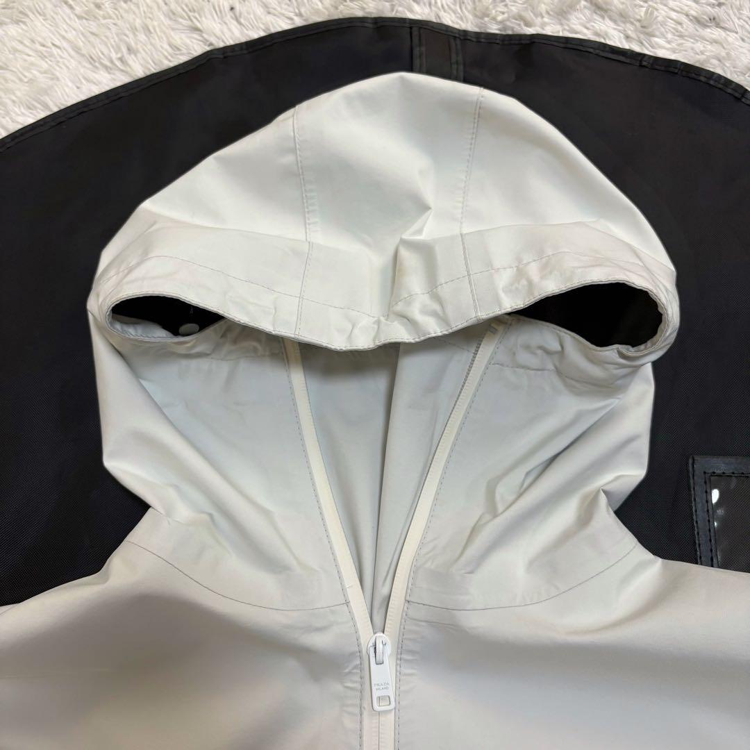 319【希少モデル】プラダ‪スポーツ‪☆アノラックナイロンコート フード ラバー