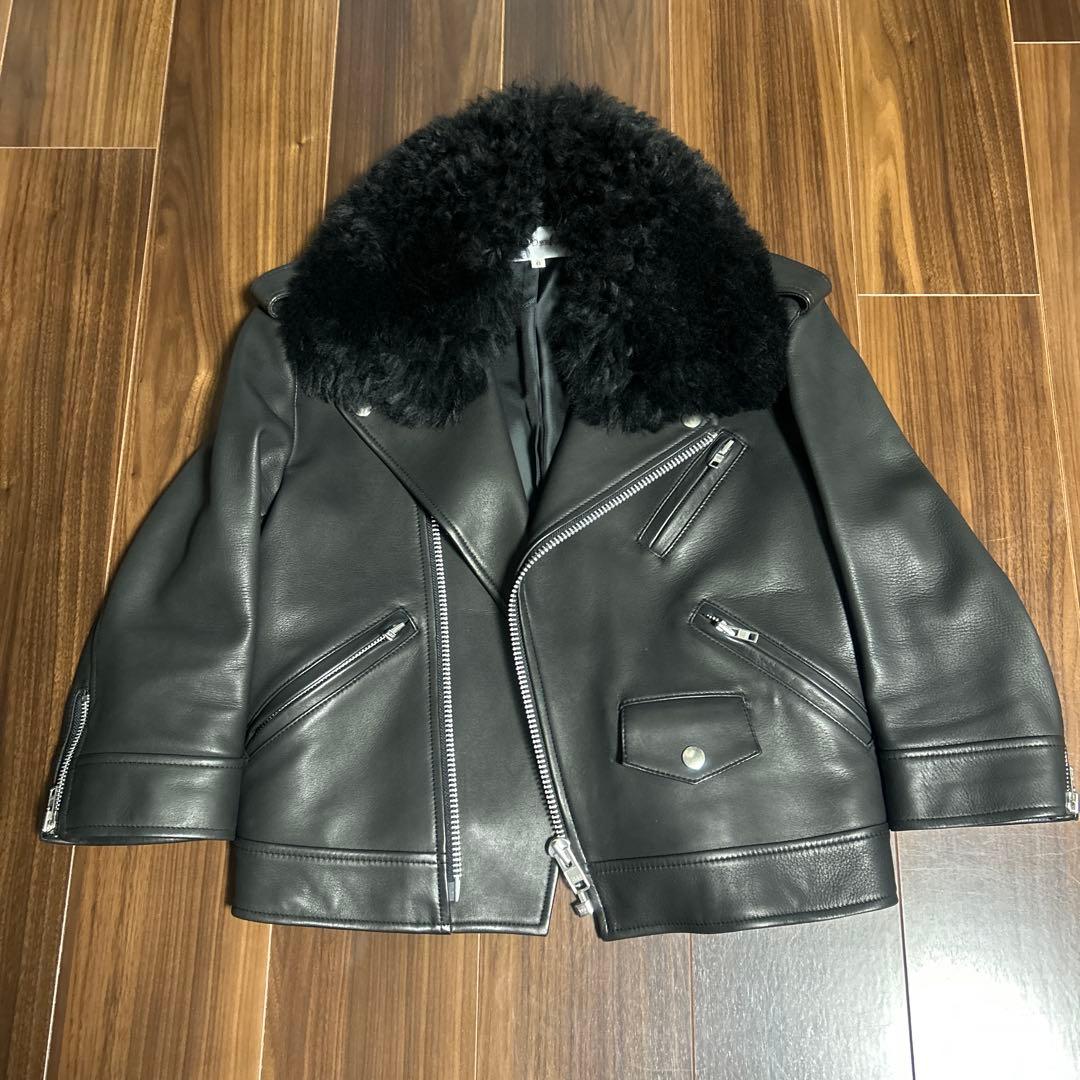 J&M DAVIDSON ファー襟レザージャケット サイズ6