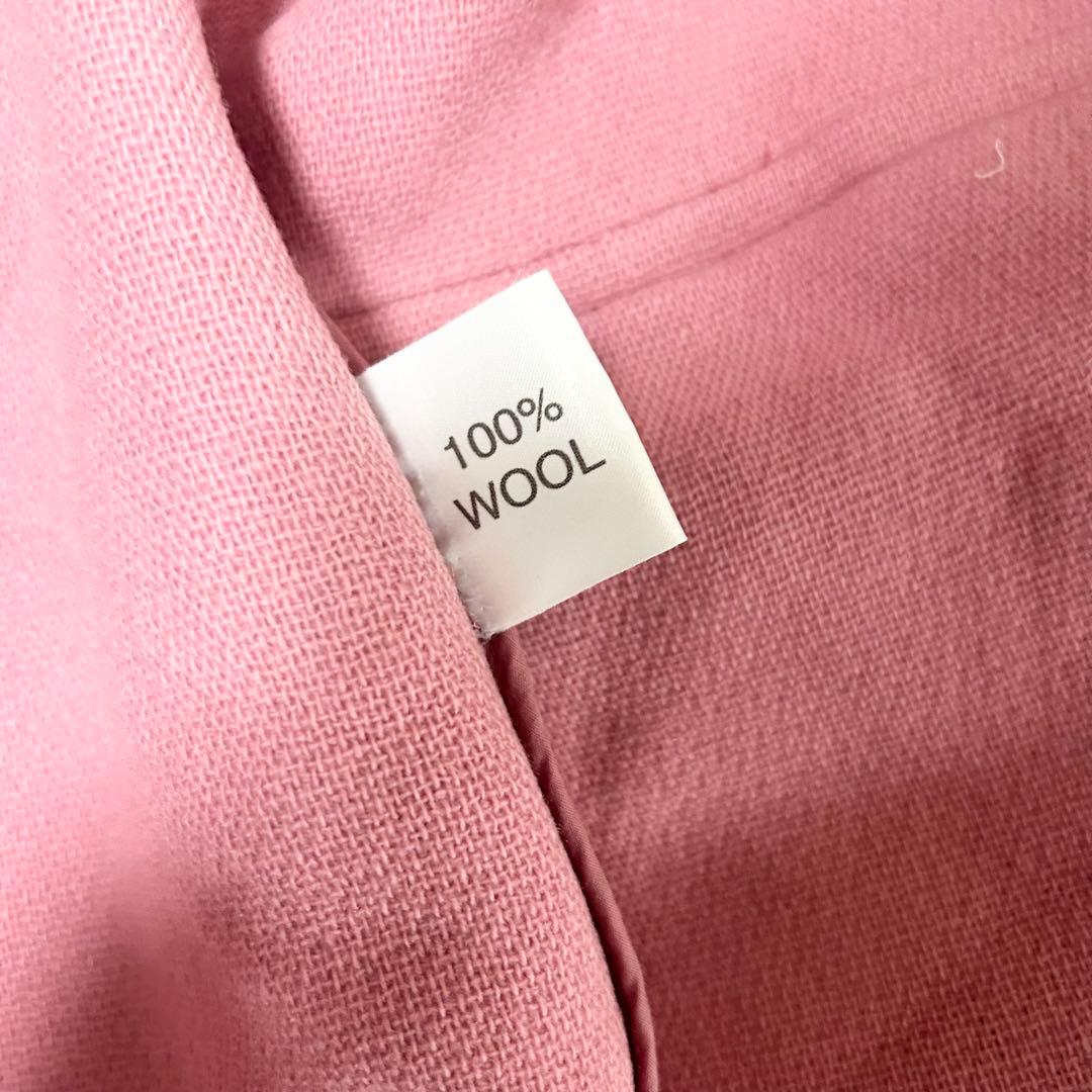 希少　オールドイングランド　ロングダッフルコート　ピンク　ヘリンボーン　ウール