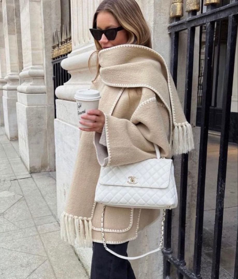 totem スカーフ付き コート ジャケット ウール