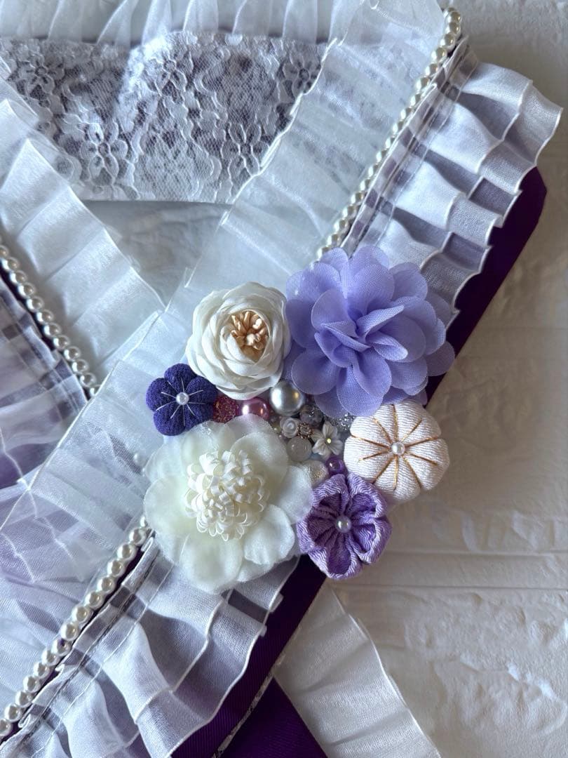 497 重ね衿　レース半衿・帯揚げ　正絹帯締め　マルチレース　豪華お飾り3点