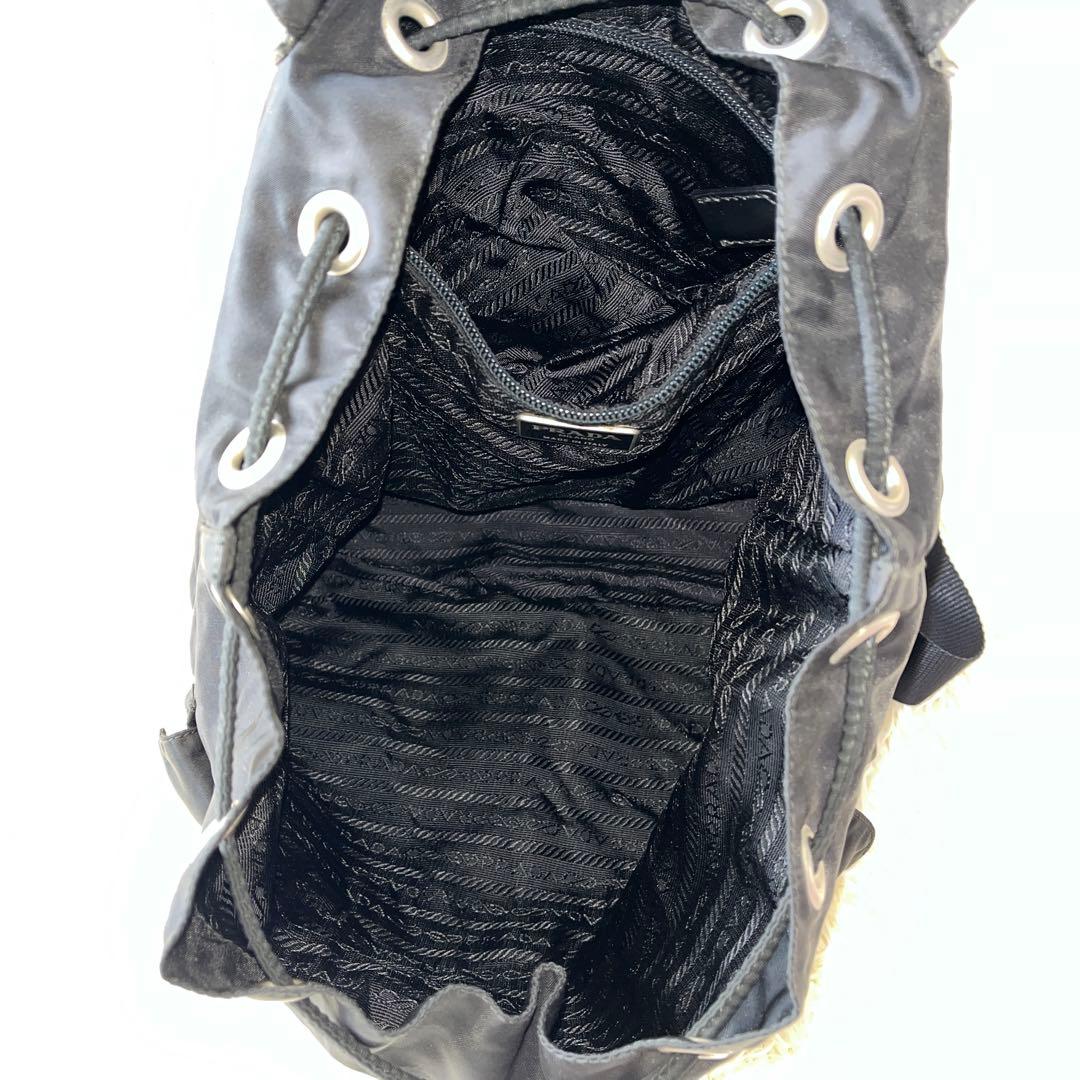 未使用級✨PRADA プラダ　リュックサック　ナイロン　ブラック　三角ロゴ　黒