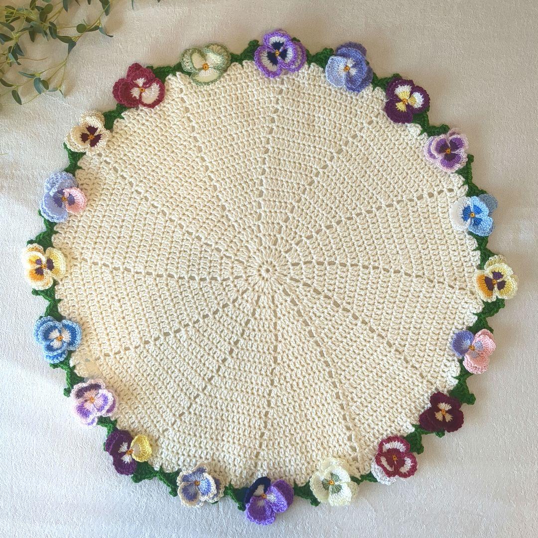 k*l様 ブーケブランケット 花束ブランケット パンジー リボン