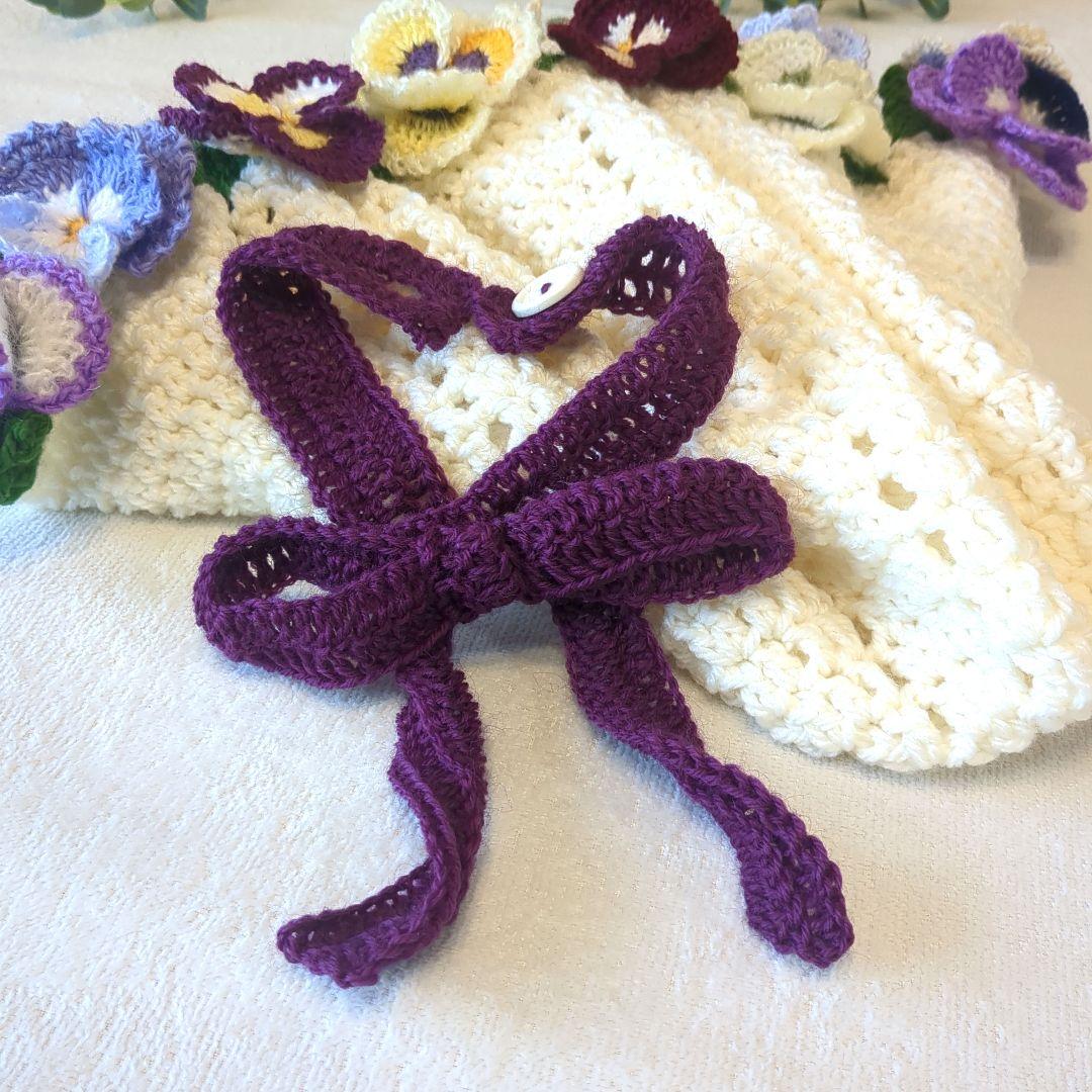 k*l様 ブーケブランケット 花束ブランケット パンジー リボン