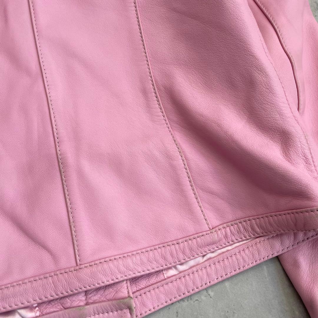 【希少】　ライダースジャケット　短丈　ラムレザー　羊革　アメカジ y2k 平成