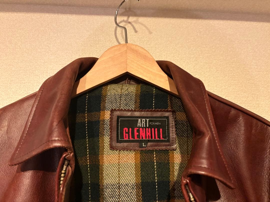 アートグレンヒル ブラウン 肉厚 カウレザー シングルライダース L サイズ