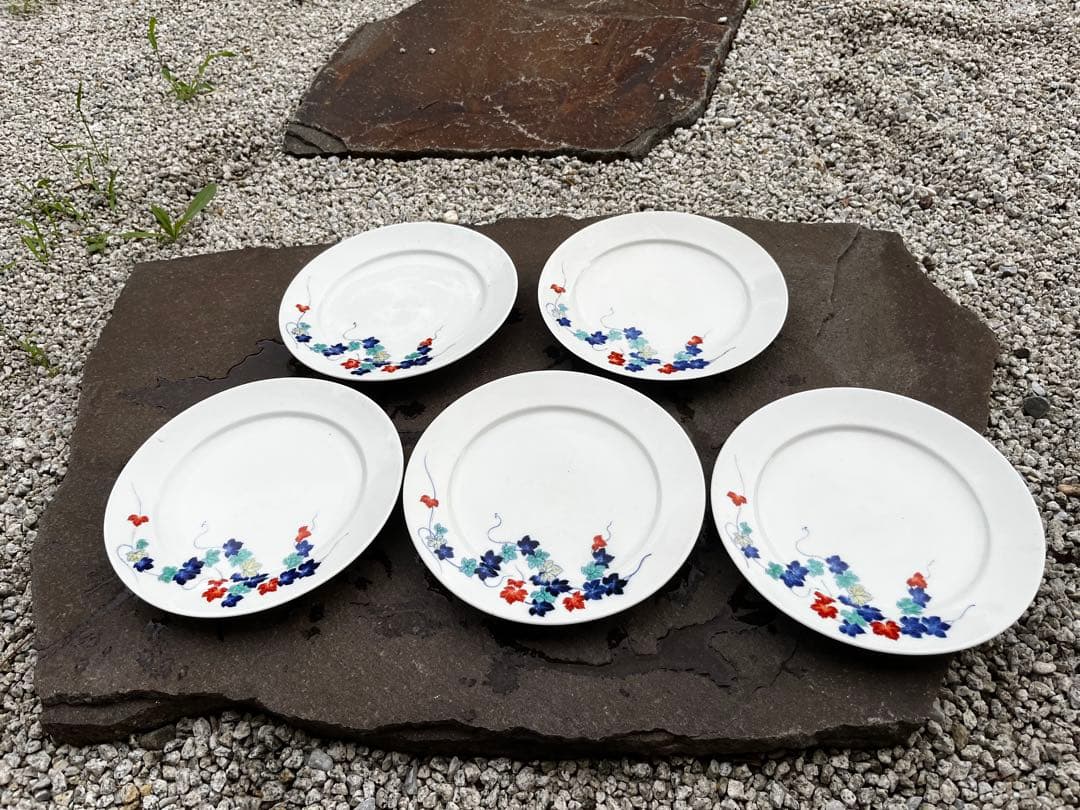 希少　香蘭社　有田焼　パン皿　23cm 5枚セット　アンティーク
