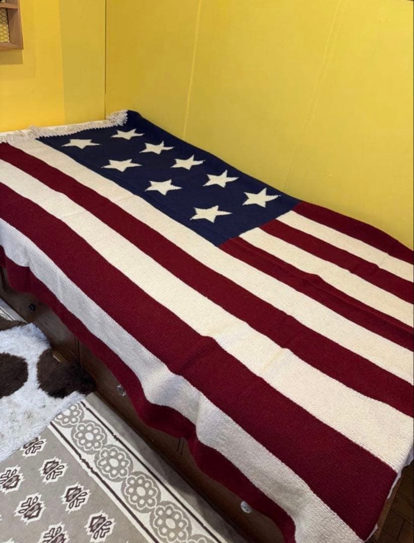 Ralph Lauren ホームUSA国旗スローブランケット　ヴィンテージ美品