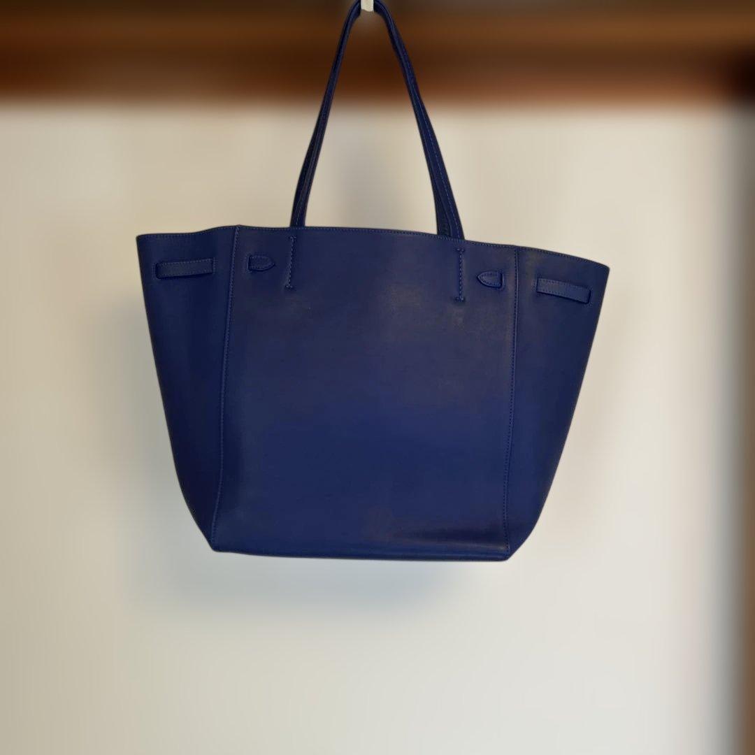 セリーヌ　ネイビー レザー トートバッグ タッセル付き　ショルダー　肩掛け