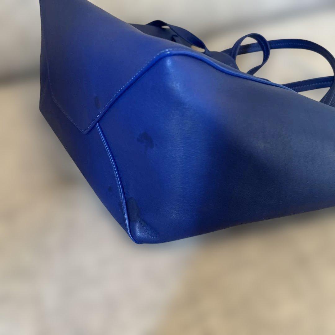 セリーヌ　ネイビー レザー トートバッグ タッセル付き　ショルダー　肩掛け