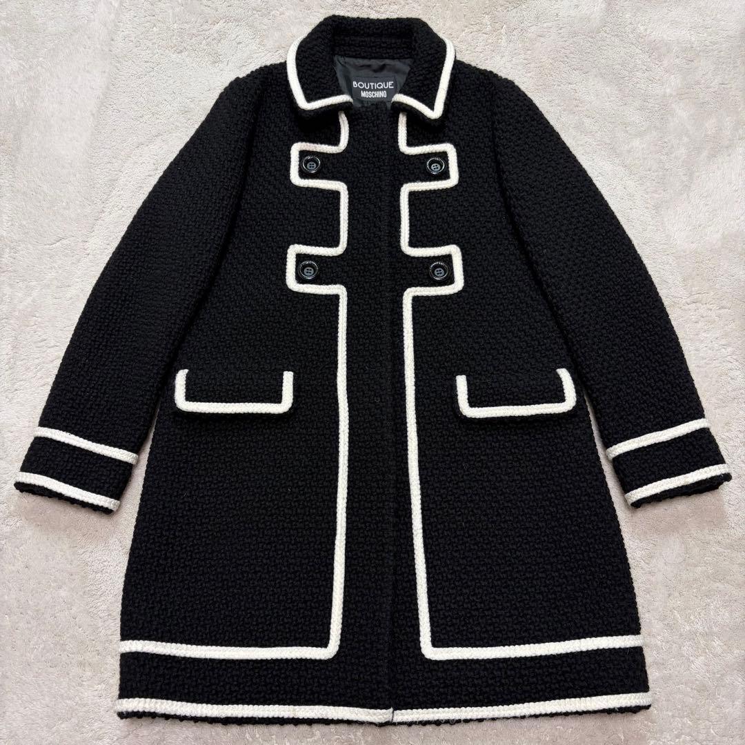 【美品】BOUTIQUE MOSCHINO モスキーノ ツイード コート 44