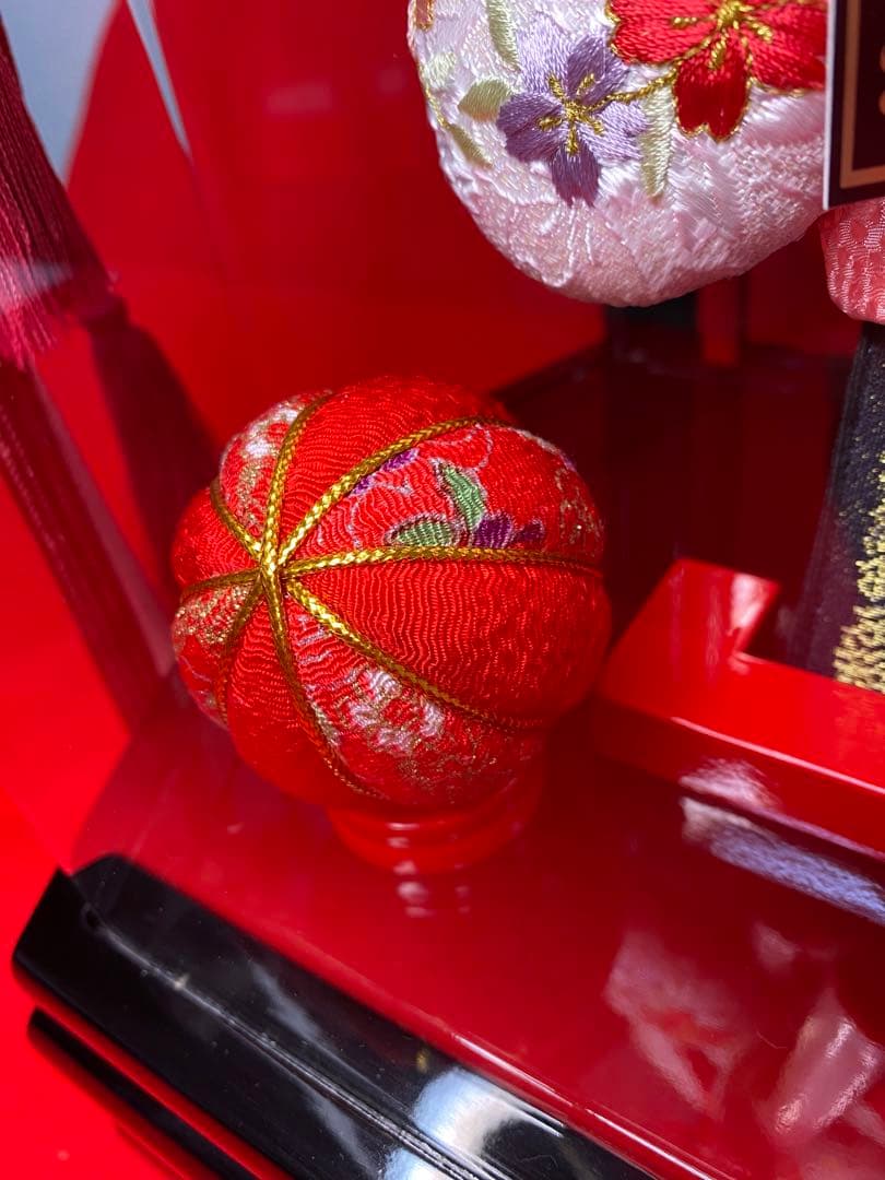 羽子板　振袖刺繍　アクリルケース９号・サイズ間口約２５×奥行約１９×高約３７㎝