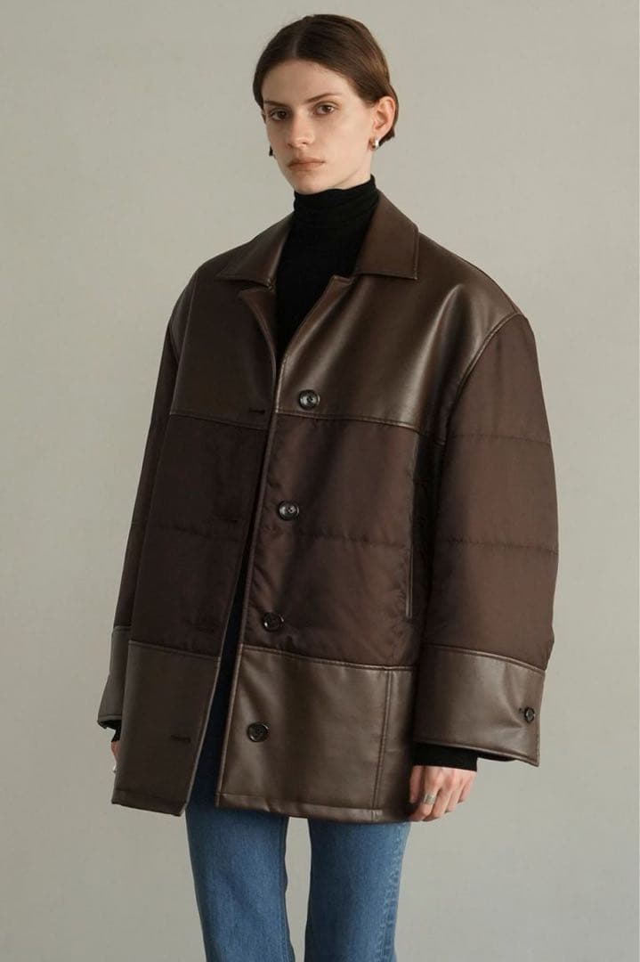 LEATHER SWITCHING OVER JACKET CLANE⚠️5日まで