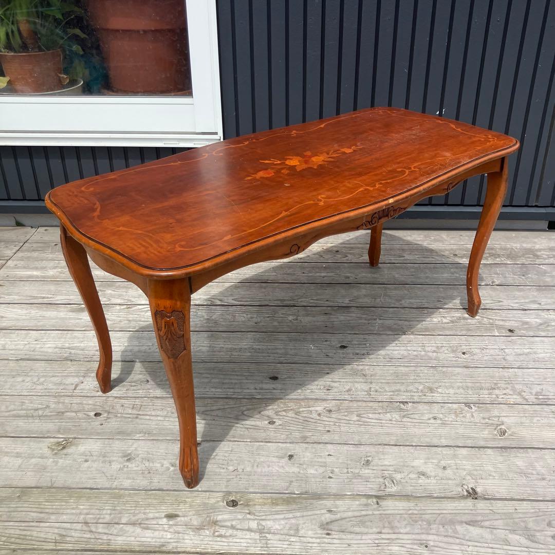 イタリアアンティーク ロココ様式 木製装飾 センターテーブル クラシック 古家具