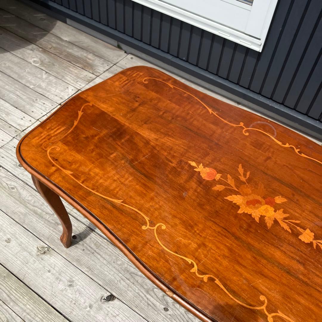 イタリアアンティーク ロココ様式 木製装飾 センターテーブル クラシック 古家具