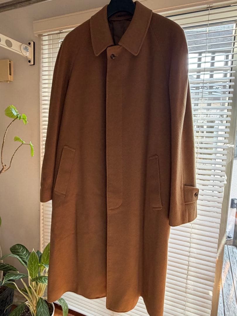 カシミヤ100 日本製 ロングコート キャメル アクアスキュータム