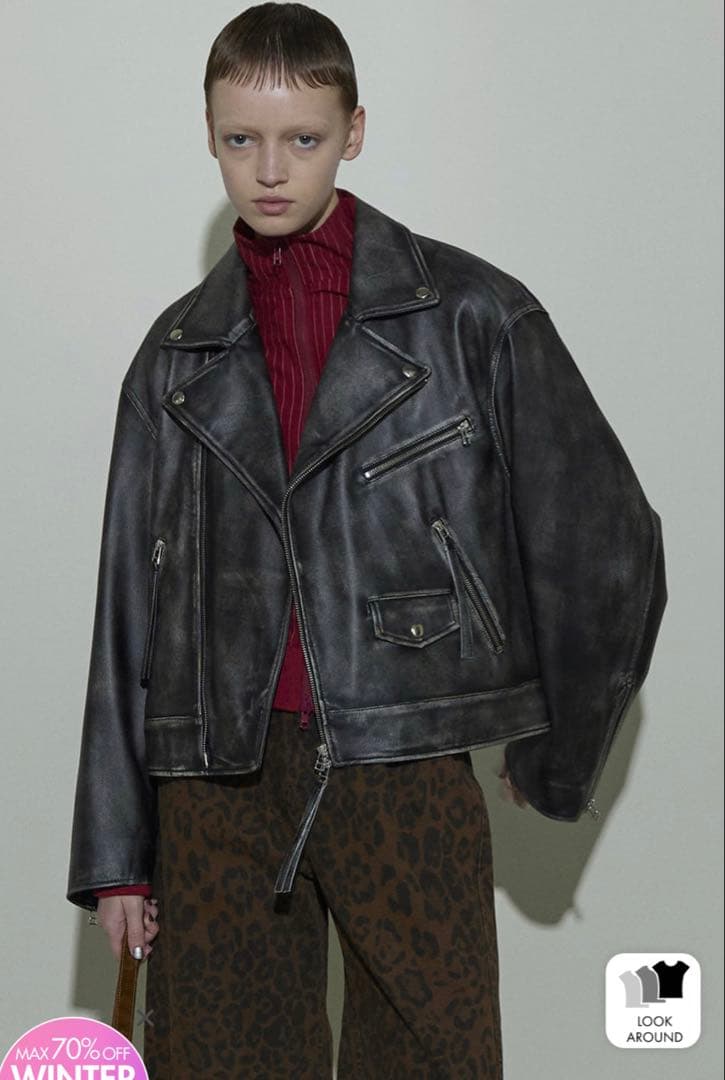 メゾンスペシャル　レザーライダースジャケット