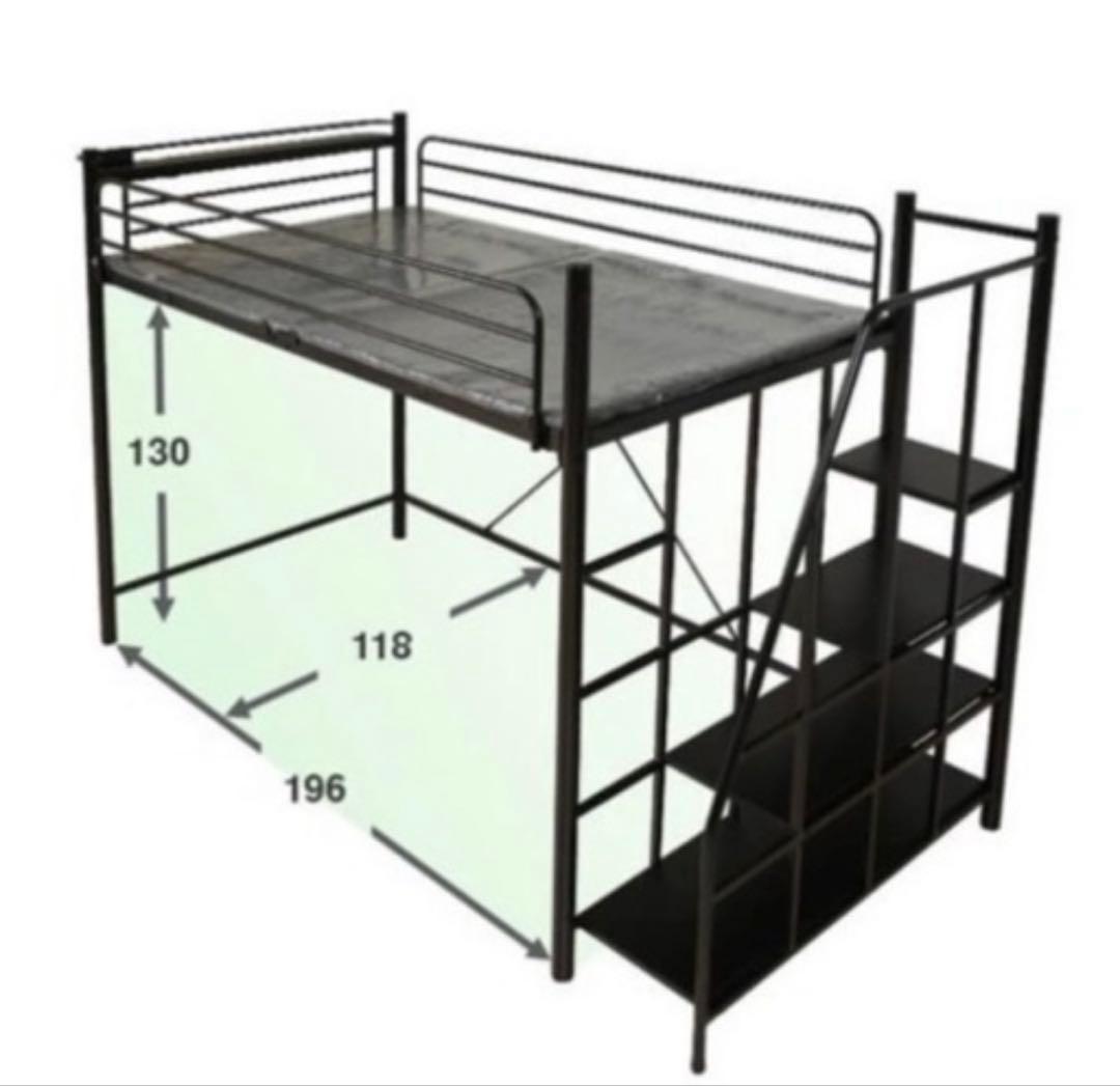 埼玉県引取限定　セミダブルサイズサイズ SDサイズ　ロフトベッド ブラック